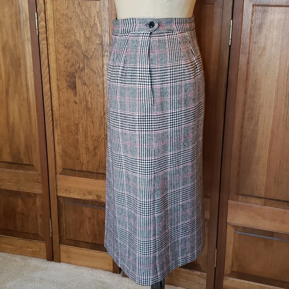 Country Suburban Vintage Wool Plaid Skirt Sz 8 - Picture 3 of 7